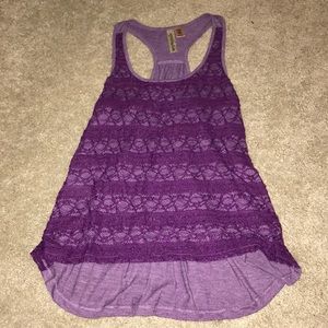Purple lace tank top